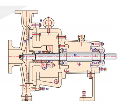 process type aec-pml pump of seactional view