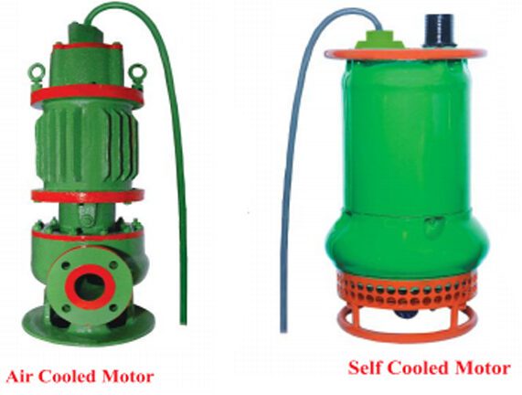 Pump type of varaga in air cooled motor and self cooled motor