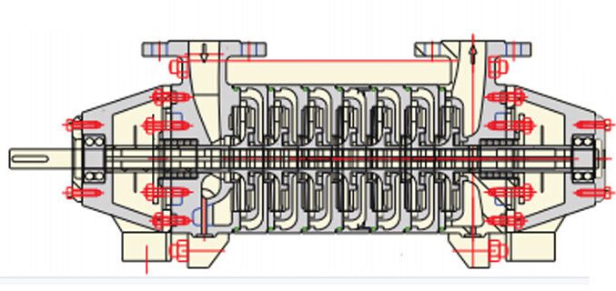 Vertical high pressure pump type ahp sectional view
