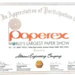 Abirami Engineering at Paperex 2022 – World’s Largest Paper Show Participation Abirami Engineering Company participation certificate at Paperex 2022